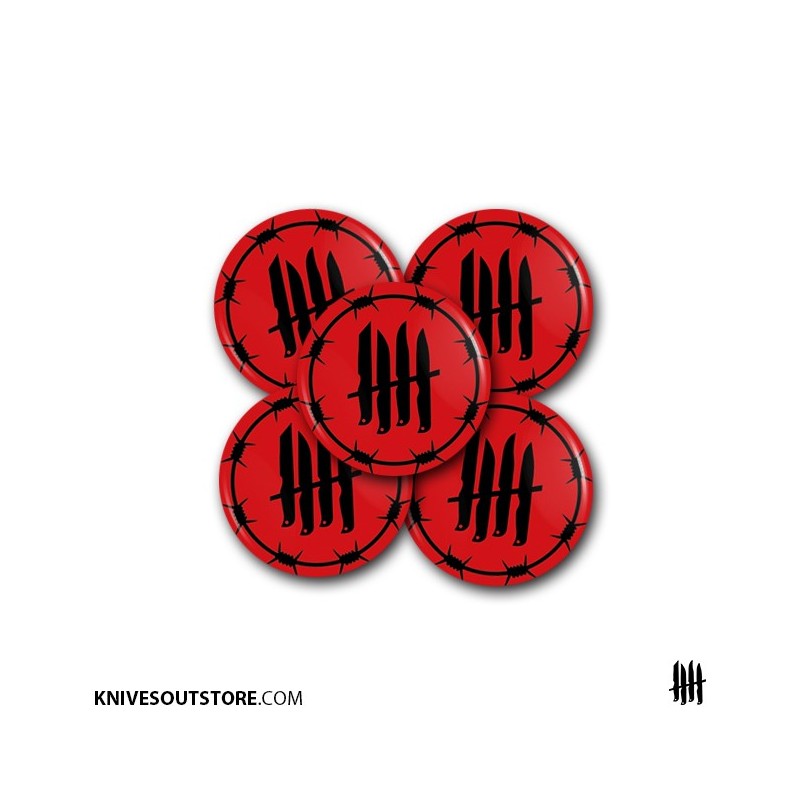 KNVZ "Barbwire Logo" Badge | Magnet • Red