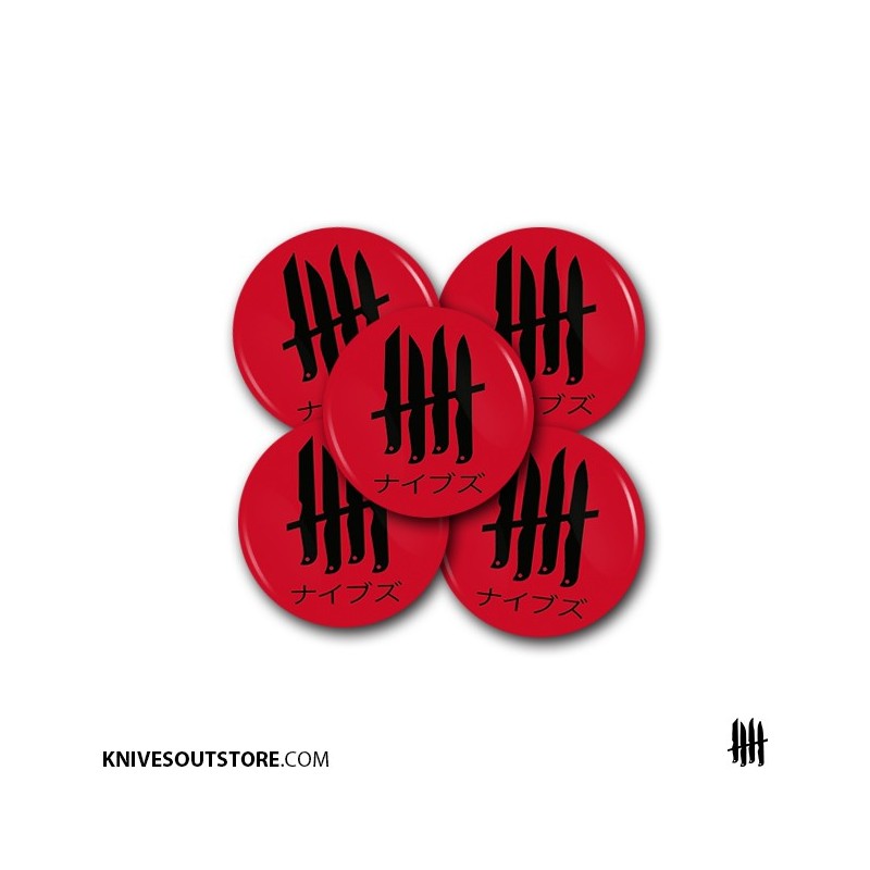 KNVZ "Japan Logo" Badge | Magnet • Red & Black