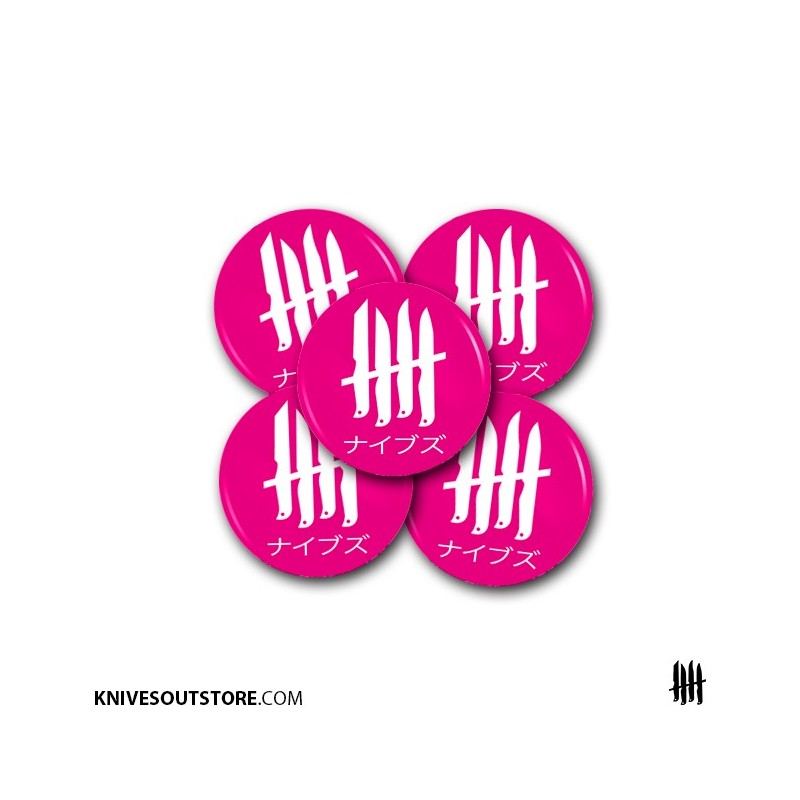 KNVZ "Japan Logo" Badge | Magnet • Pink