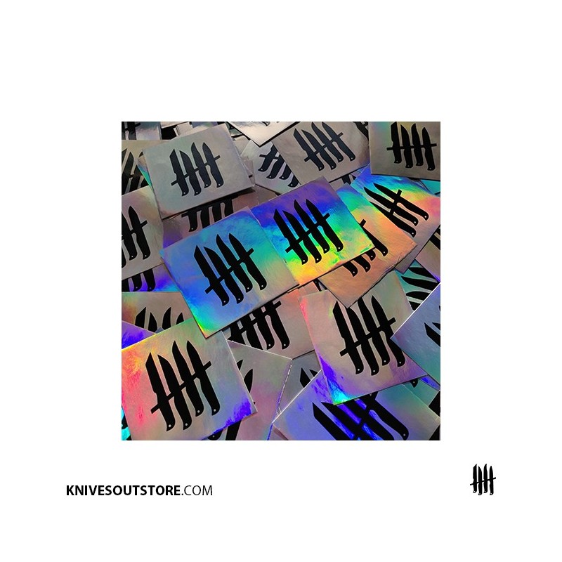 KNVZ "Logo" Eggshell Screenprinted stickers • Hologram • L