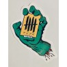 KNVZ "Screaming Hand" Tribute die-cut dot vinyl Sticker • Dark Green