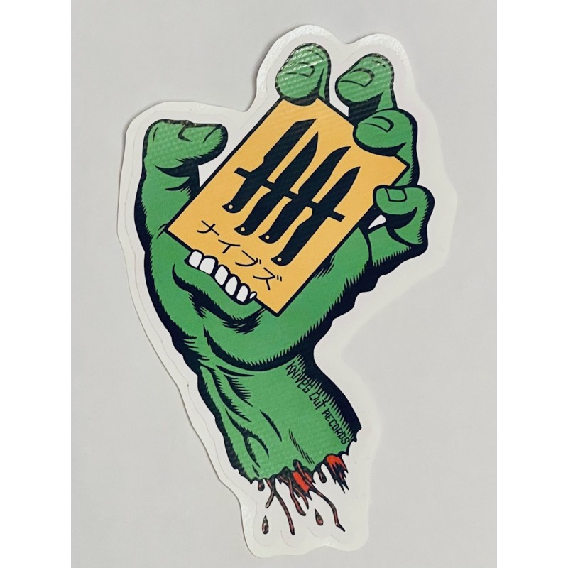KNVZ "Screaming Hand" Tribute die-cut dot vinyl Sticker • Green