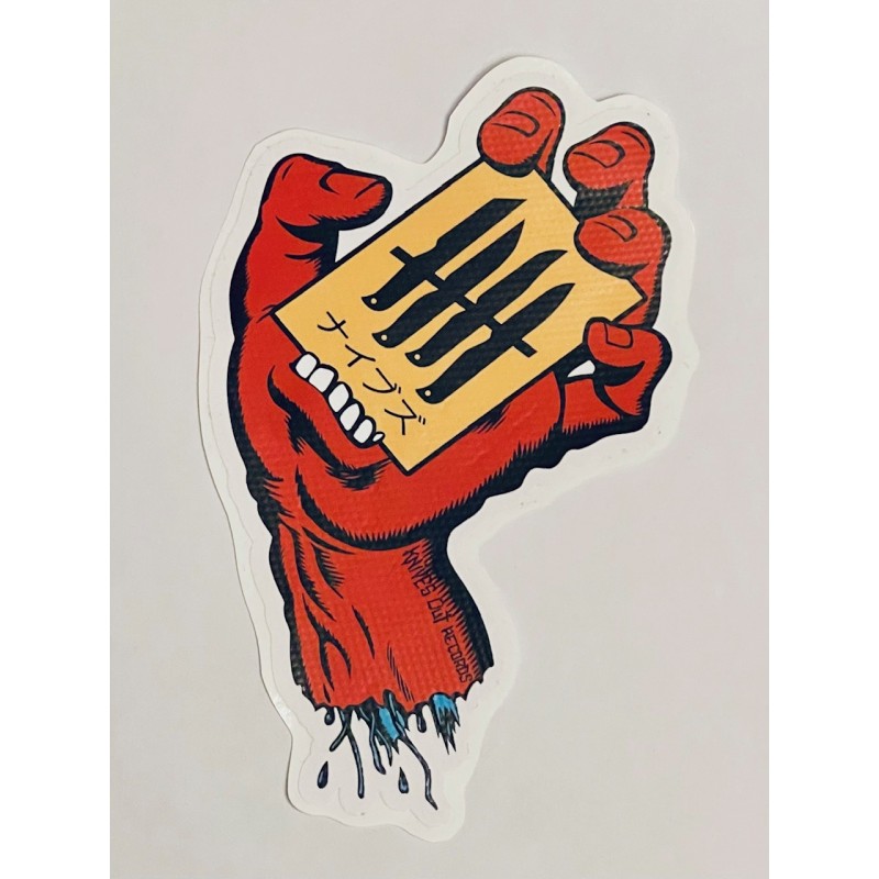 KNVZ "Screaming Hand" Tribute die-cut dot vinyl Sticker • Red