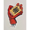 KNVZ "Screaming Hand" Tribute die-cut dot vinyl Sticker • Red