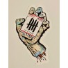 KNVZ "Screaming Hand" Tribute die-cut dot vinyl Sticker • New York Subway • 228 UPS