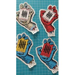 KNVZ "Screaming Hand" Tribute die-cut dot vinyl Sticker • Blue