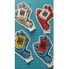 KNVZ "Screaming Hand" Tribute die-cut dot vinyl Sticker • Blue