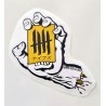 KNVZ "Screaming Hand" Tribute die-cut dot vinyl Sticker • White