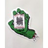 KNVZ "Screaming Hand" Tribute die-cut dot vinyl Sticker • Green • 228 UPS