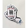 KNVZ "Screaming Hand" Tribute die-cut dot vinyl Sticker • White • 228 UPS