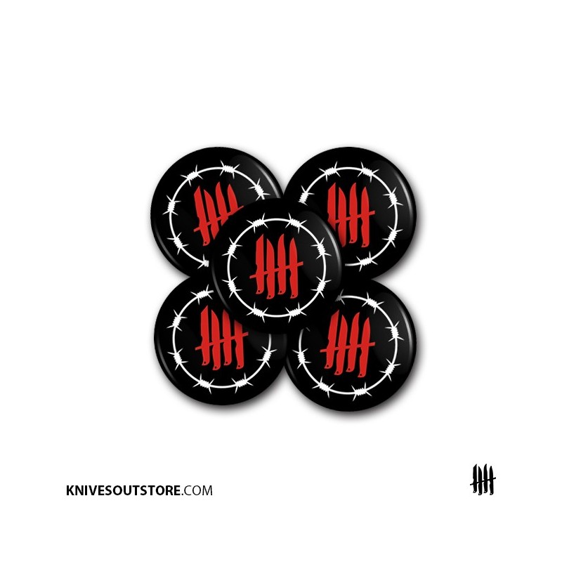 KNVZ "Barbwire Logo" Badge | Magnet • Black & Red