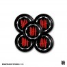 KNVZ "Barbwire Logo" Badge | Magnet • Black & Red