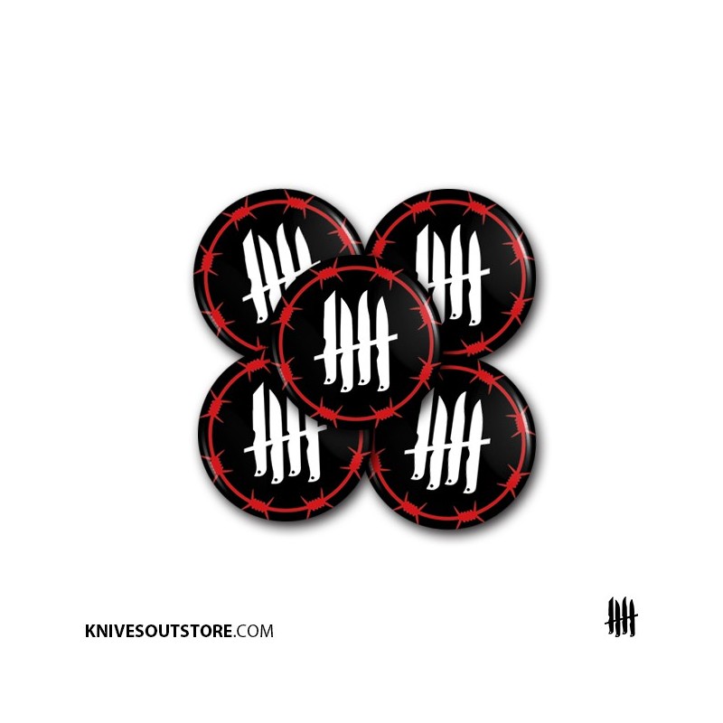 KNVZ "Barbwire Logo" Badge | Magnet • Black & White