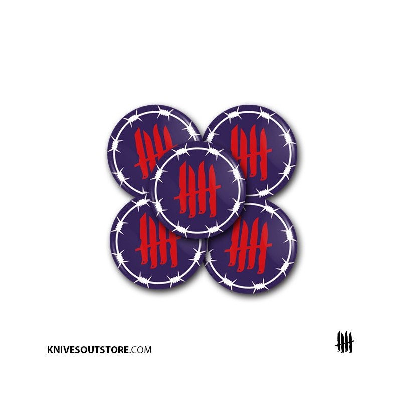 KNVZ "Barbwire Logo" Badge | Magnet • Violet